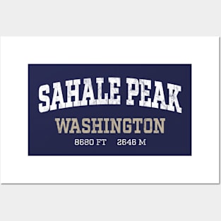 Sahale Peak Washington White Vintage Arch Posters and Art